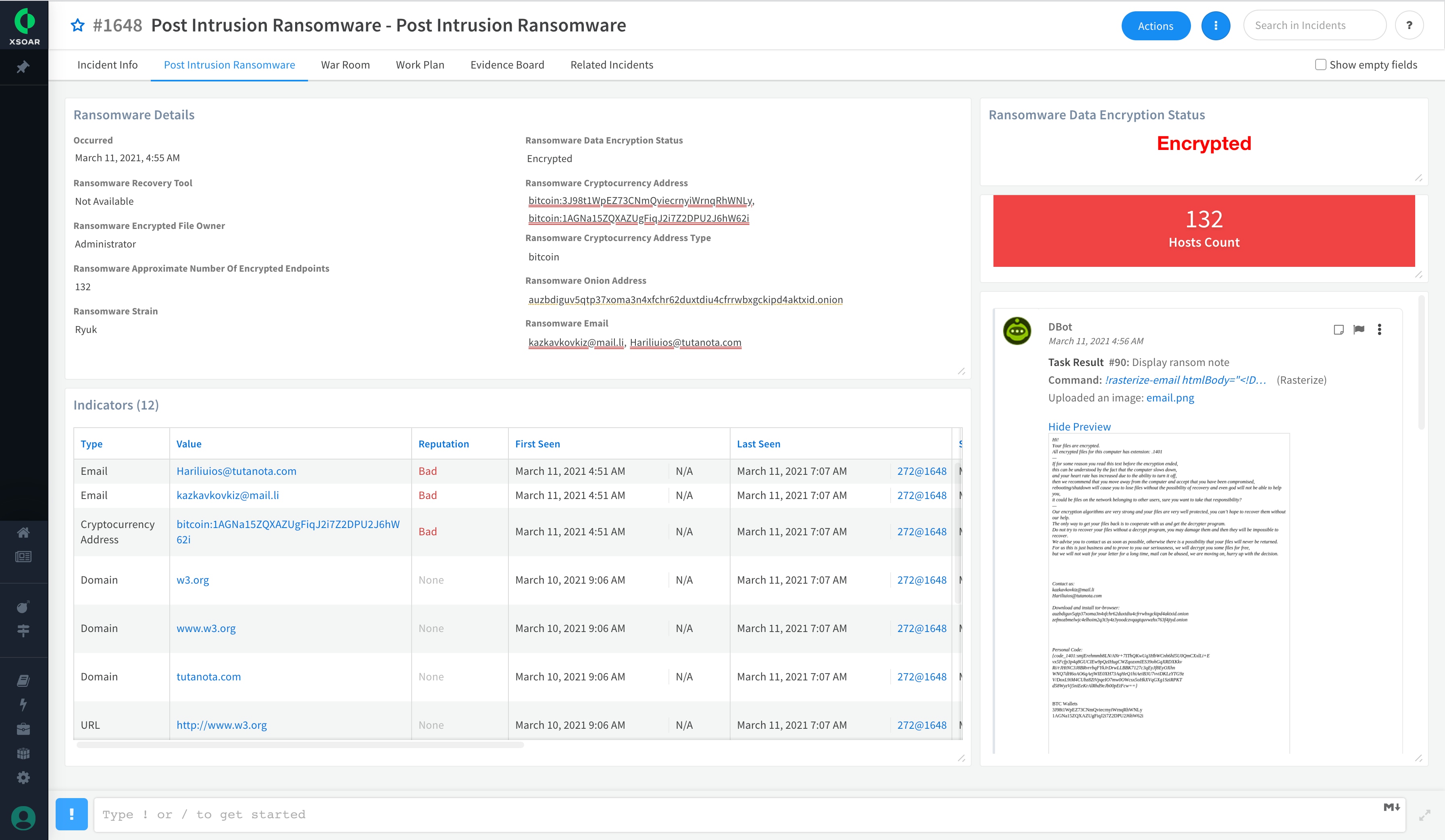 Cortex XSOAR for Automated Ransomware Response