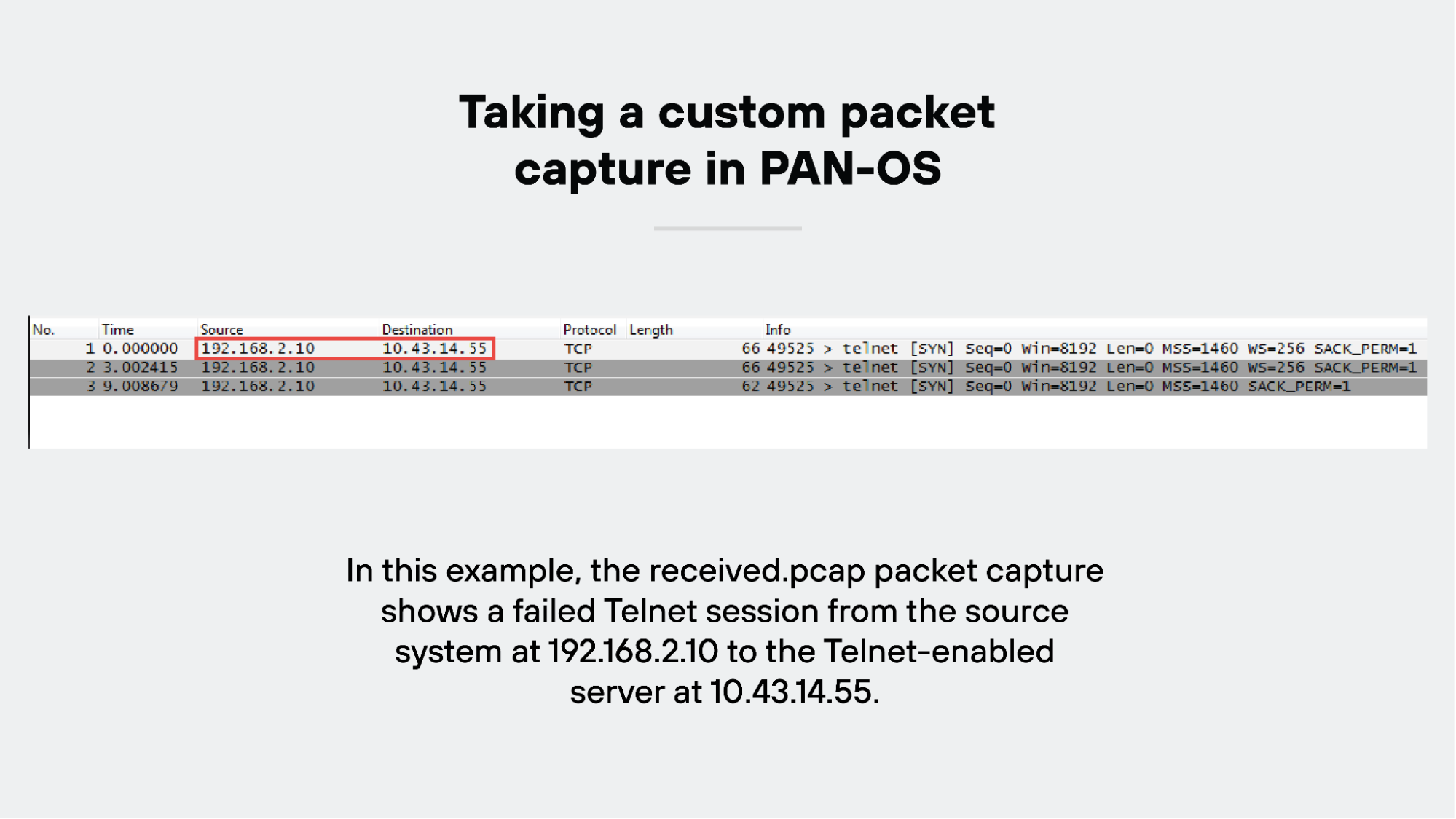 Taking a custom packet capture in PAN-OS