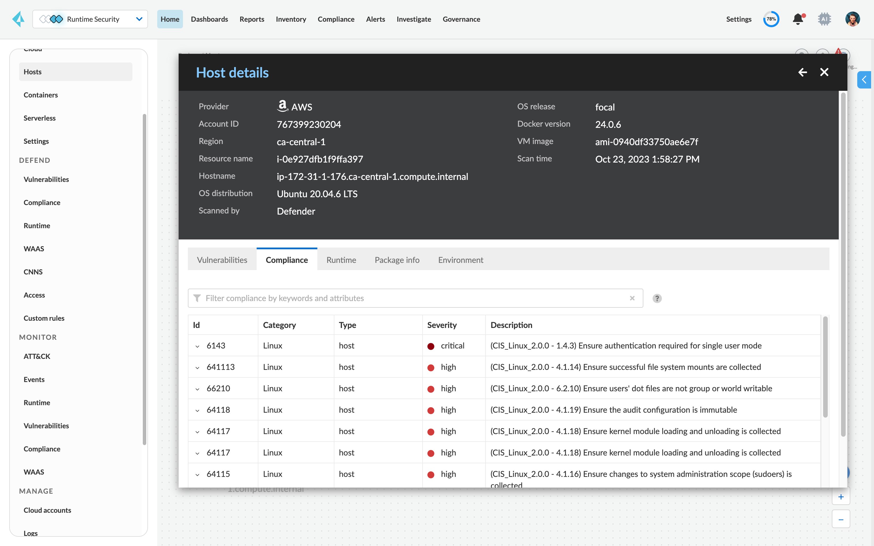 Image of Host compliance