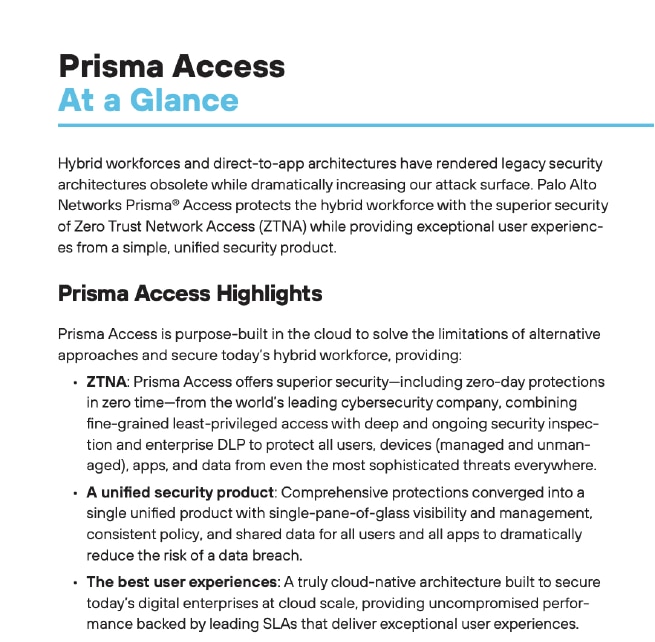Prisma Access at a Glance